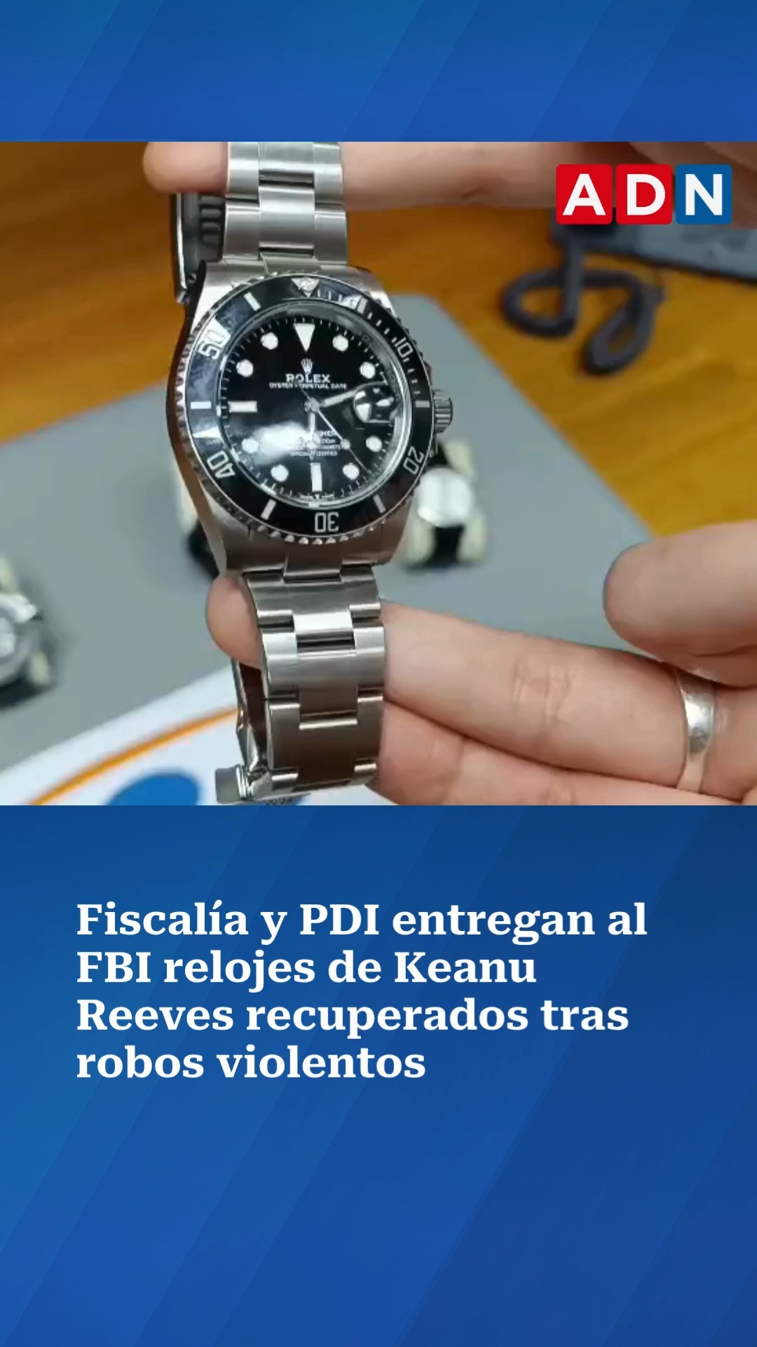 Fiscalía y PDI entregan al FBI relojes de Keanu Reeves recuperados tras robos violentos
